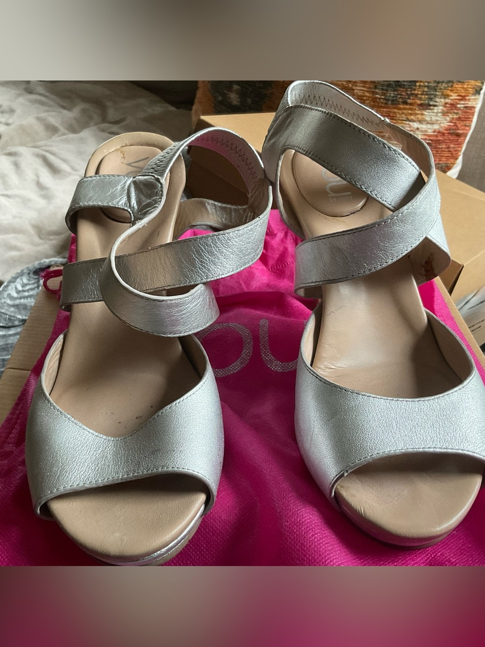 YOU by Crocs Myersita Pewter Women's Heels - Size 9